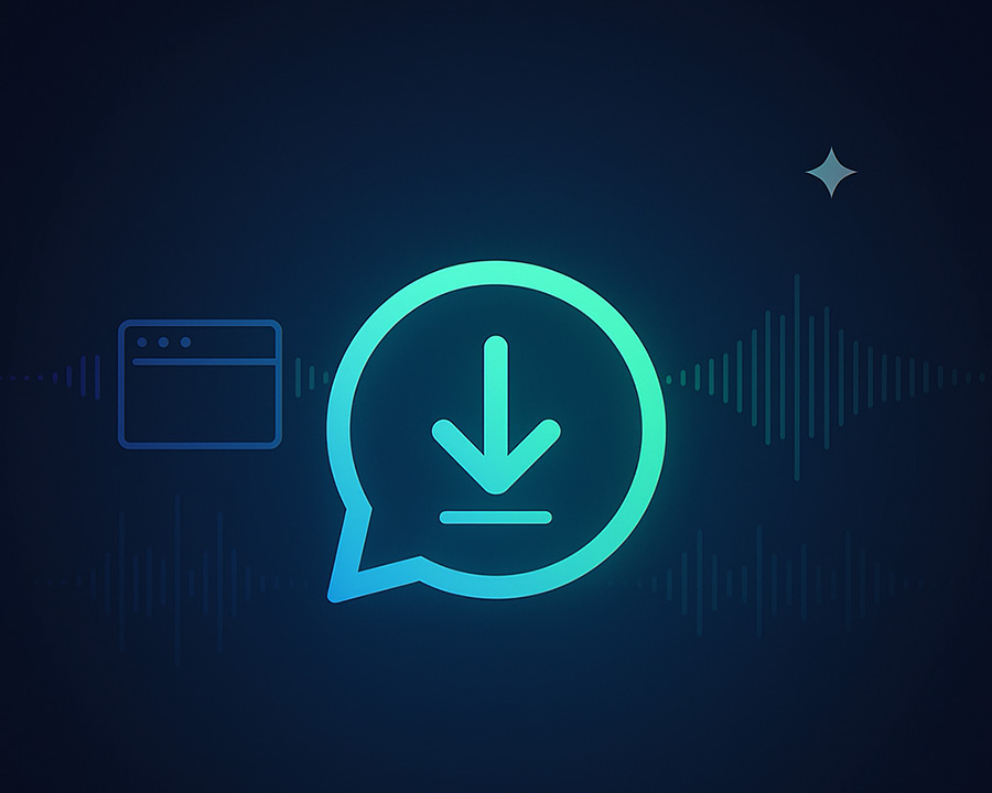 Icono de descargar audio en WhatsApp Web